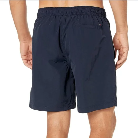 Tommy Hilfiger Men's 7” Flag Swim Trunks with Quick Dry Navy Large 🆕 - Picture 3 of 4
